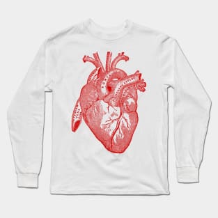 Vintage Medical Illustration of Human Heart Long Sleeve T-Shirt